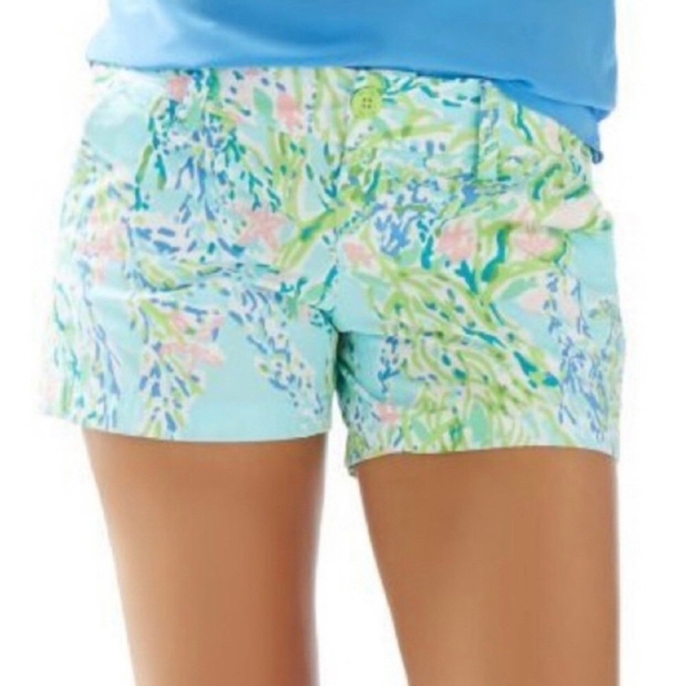 Lilly Pulitzer Blue Heaven Callahan Short size 0 blue green